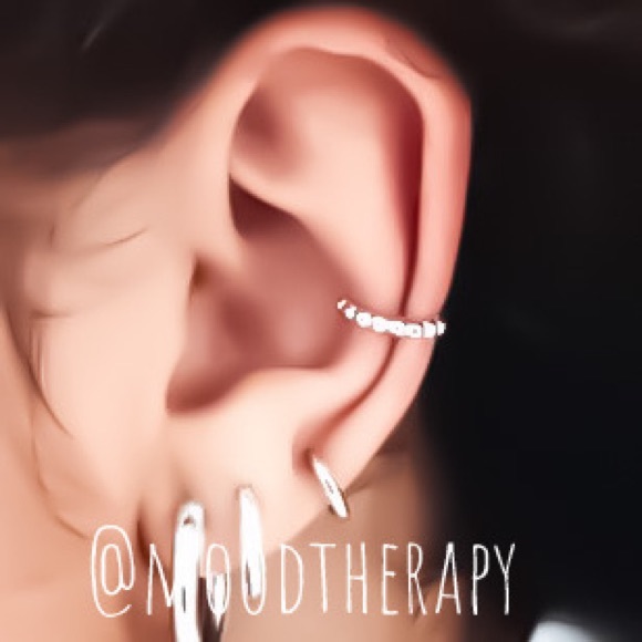 Beaded Middle Ear Cuff Clip On Conch Fake Faux Cartilage Earring Nonpierced - Picture 4 of 9